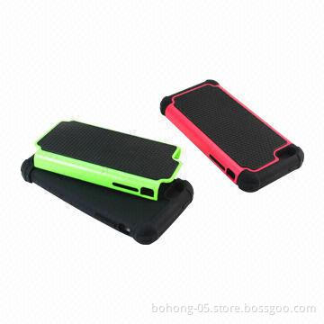 PC and Silicone Cases for iPhone 5C, Spherical Grain, Various Colors Available